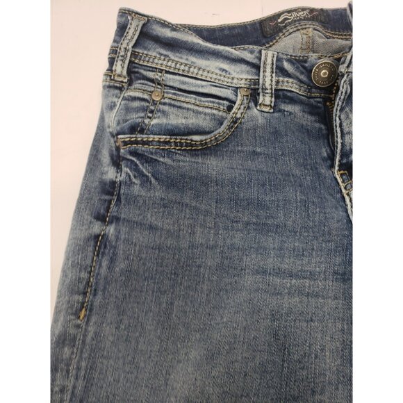 Silver Jeans Co. Elyse Skinny Ankle Size W25/L27 Medium Wash Denim Blue Jeans - Picture 6 of 16